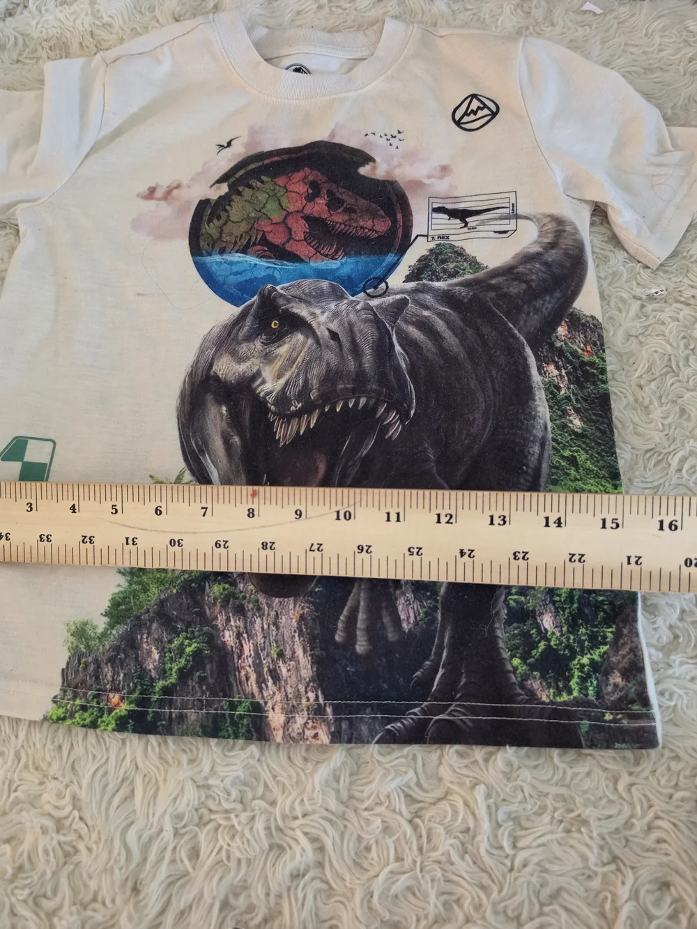 Kids Dinosaur Pajama Set - Teal & White T-Rex Sleepwear